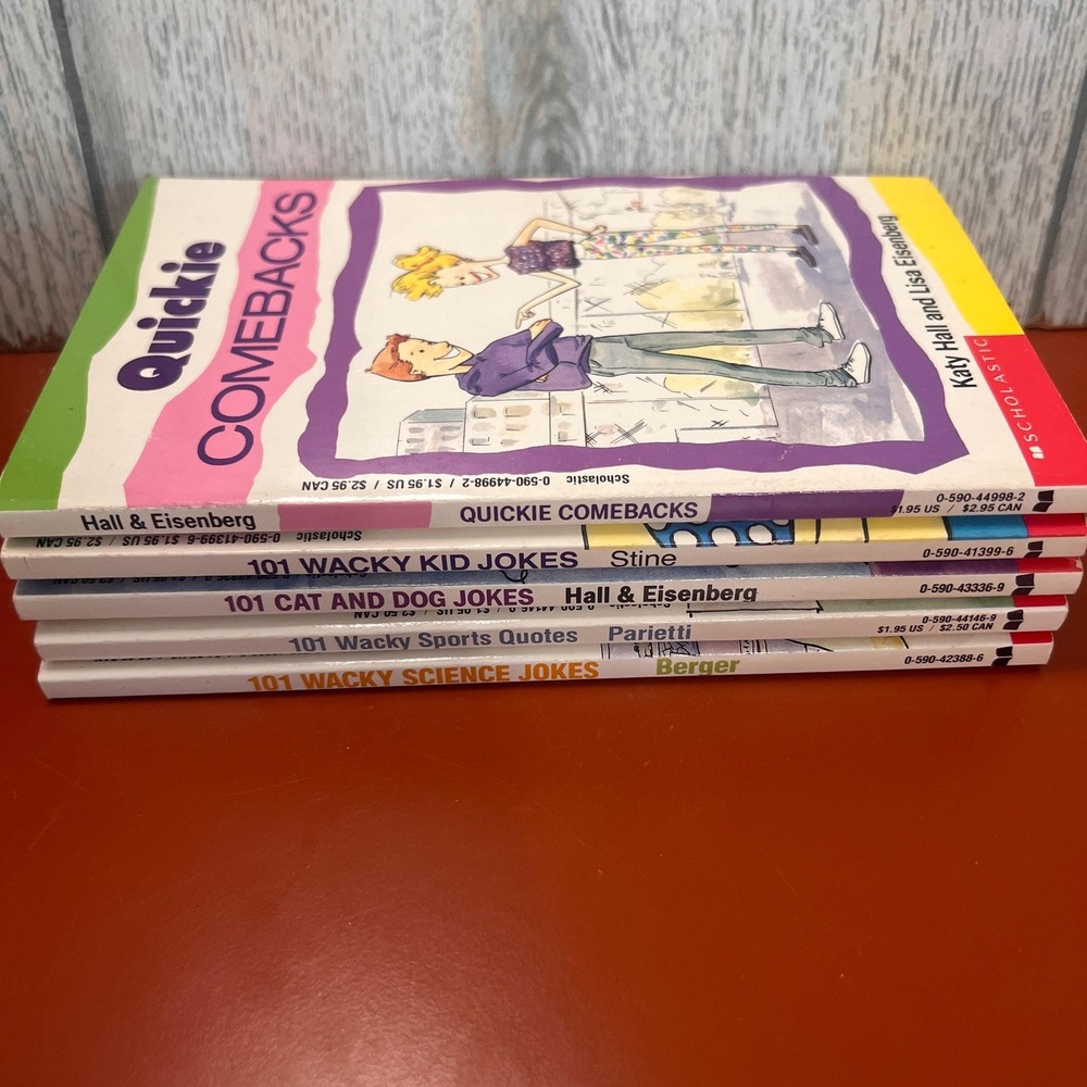 Lot of 5 Vintage Scholastic Joke Books 1980s and 90s. Paperback and illustrated